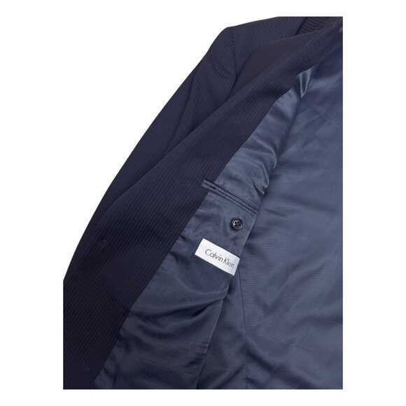 CALVIN KLEIN Pinstripe Luxury Designer Business Formal Blazer & Jacket Suit 36R - Picture 5 of 10